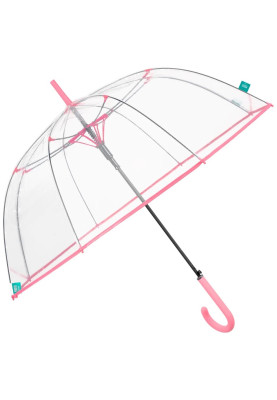 Perletti paraplu Roze/Transparant - koepelparaplu