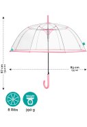 Perletti paraplu Roze/Transparant - koepelparaplu 2