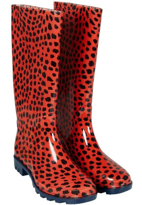 Rood / zwarte dames regenlaars van XQ Footwear