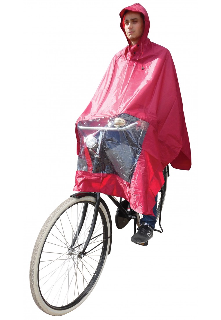 Bordeaux rode regenponcho Fiets van Hooodie Poncho