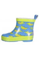 Playshoes korte regenlaars blauw met groene krokodil 2