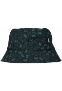 Donkerblauw met groen bloemetje Bucket Hat van Danefae 1