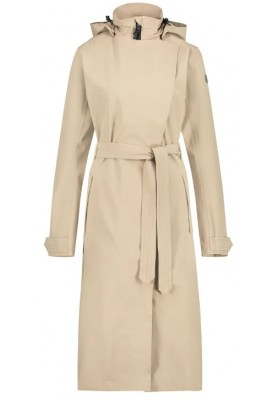 Beige Urban outdoor lange damesregenjas / trenchcoat van Agu
