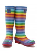 Evercreatures damesregenlaarzen Blauw/Geel/Oranje/Paars/Rood - Rainbow 2