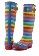 Evercreatures damesregenlaarzen Blauw/Geel/Oranje/Paars/Rood - Rainbow 3