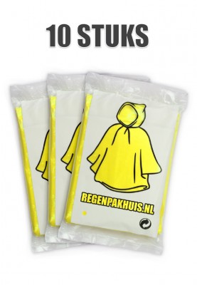 Huismerk wegwerp poncho Geel/Transparant