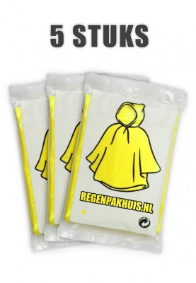 Huismerk wegwerp poncho Geel/Transparant