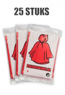 Huismerk wegwerp poncho Rood