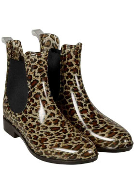 Luipaard print Chelsea enkel regenlaarzen van XQ Footwear