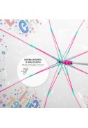 Perletti kinderparaplu Roze/Transparant - Girl Power 3