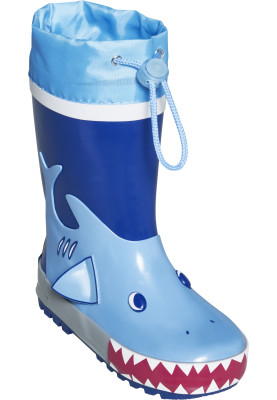 Playshoes kinderregenlaarzen Blauw - Haai