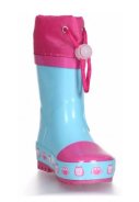 Playshoes kinderregenlaarzen Blauw/Roze - Uil 3