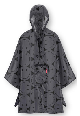 Reisenthel  damesregenponcho Grijs/Zwart - Smiley