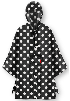 Reisenthel  damesregenponcho Zwart - Dots White