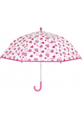 Transparante paraplu met roze hartjes van Playshoes