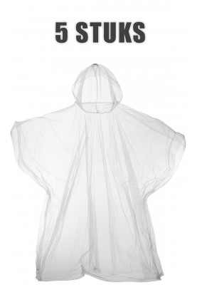 Transparante wegwerp kinder regenponcho's (5 stuks)