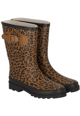 XQ damesregenlaarzen Bruin/Zwart - Leopard