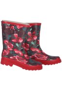 XQ damesregenlaarzen Rood - Bloemen 2