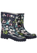 XQ Footwear damesregenlaarzen Blauw - Bloemen 3