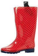 XQ Footwear damesregenlaarzen Rood/Wit - Stip 2