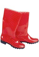 XQ Footwear damesregenlaarzen Rood/Wit - Stip 3