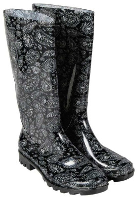 XQ Footwear damesregenlaarzen Wit/Zwart - Paisley