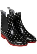 XQ Footwear damesregenlaarzen Zwart - Stip 3